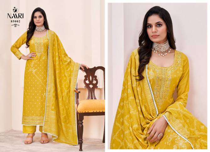 Siraz By Naari Viscose Muslin Jacquard Wedding Salwar Kameez Wholesale Market In Surat